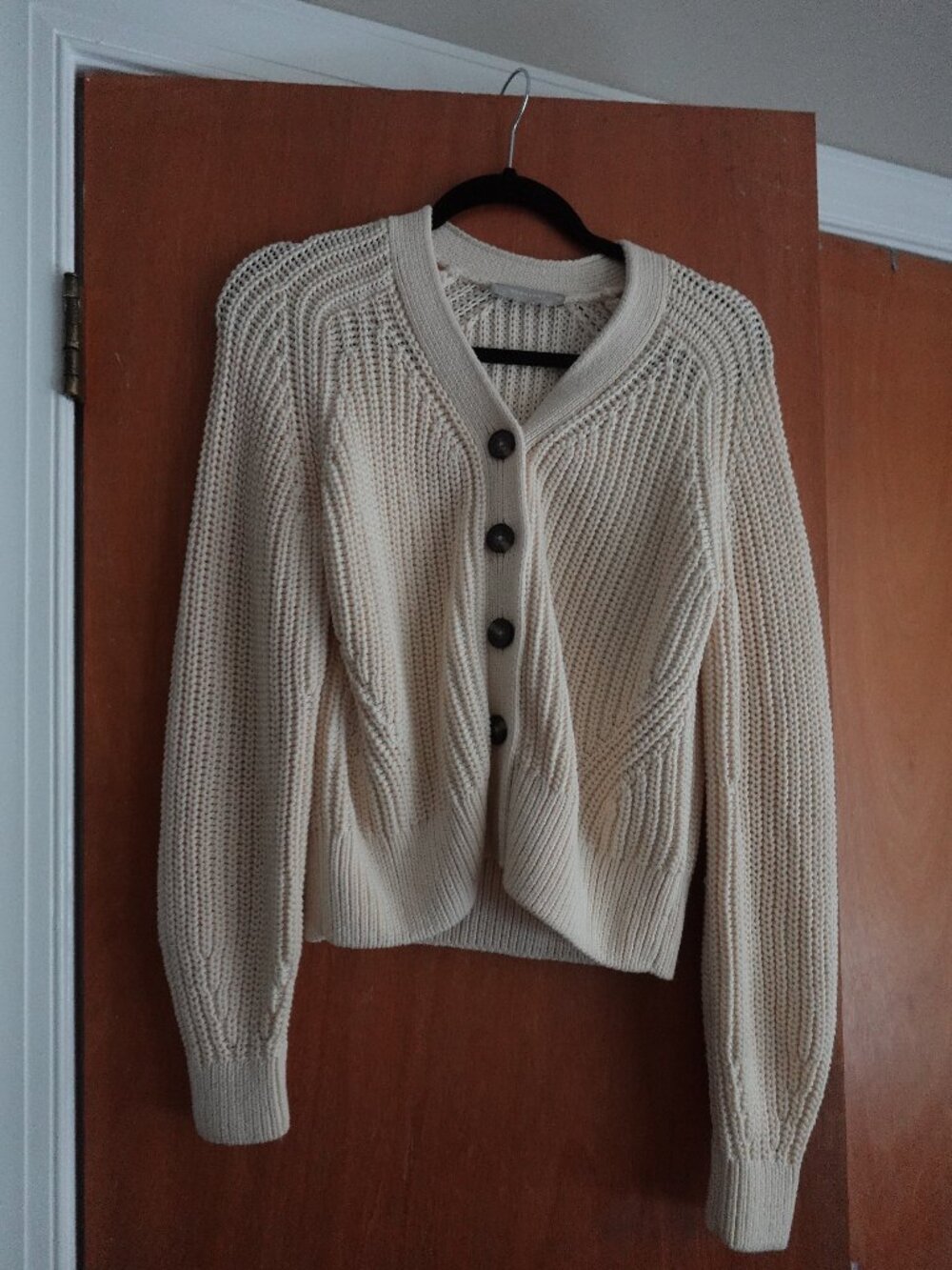 Everlane The Texture Cotton Cardigan in Canvas Cream - Size XS